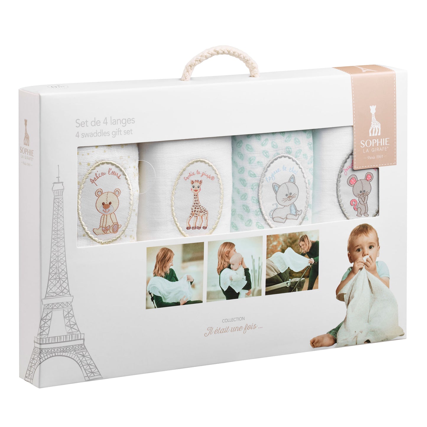 Sophie la girafe Set of 4 Swaddles