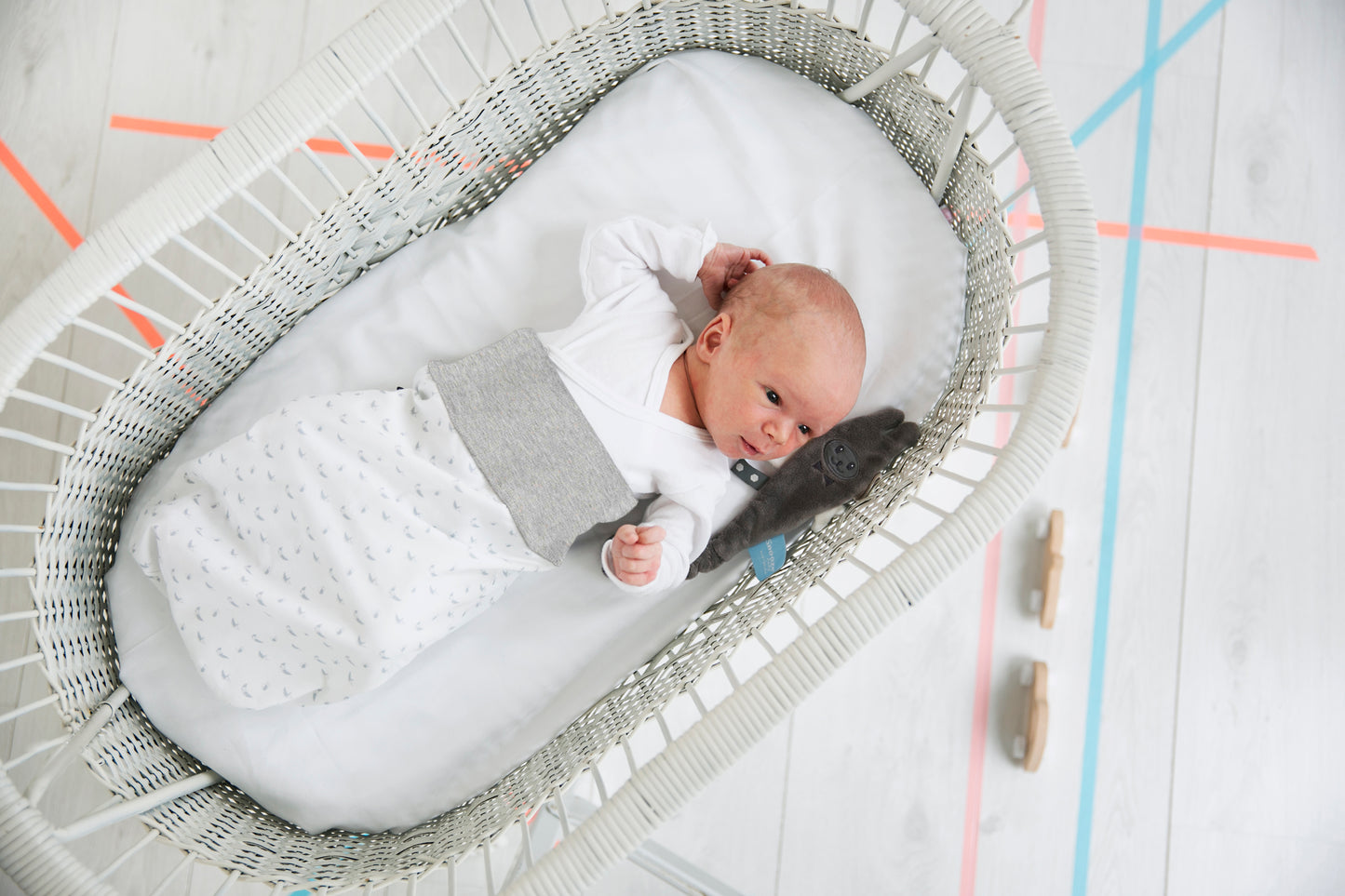 Snoozebaby Newborn Cocoon Sets - Birds Light Grey