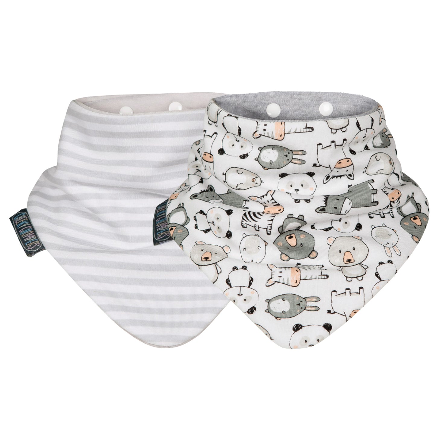 Neckerbib - Panda Pals & Grey Stripes