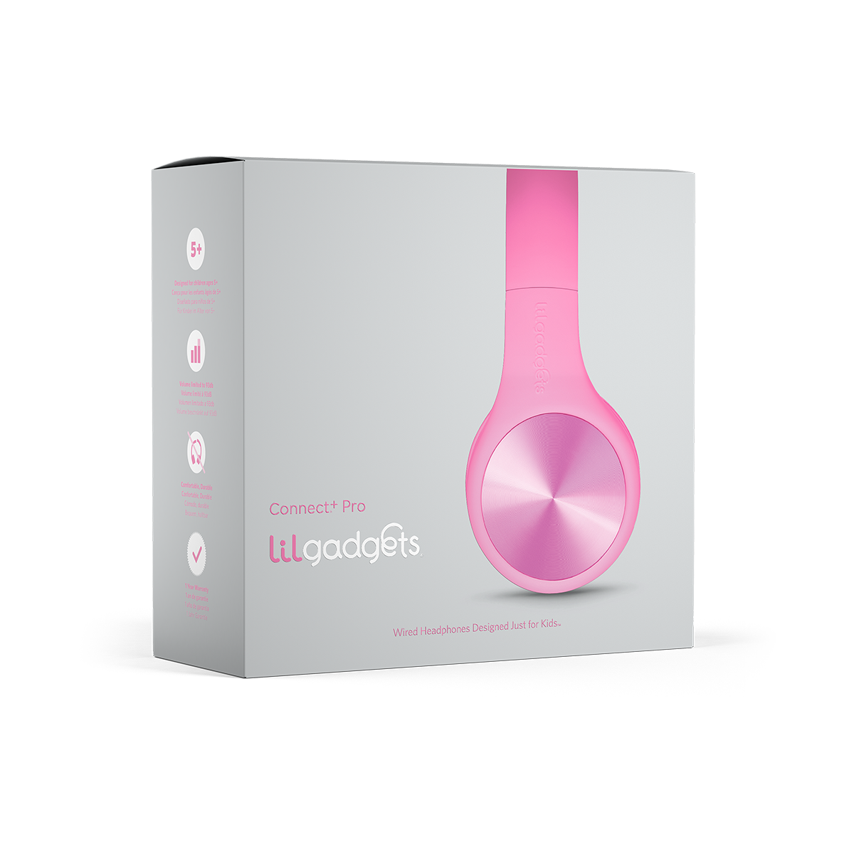 LilGadgets Connect+ Pro Children Wired Headphones - Pink