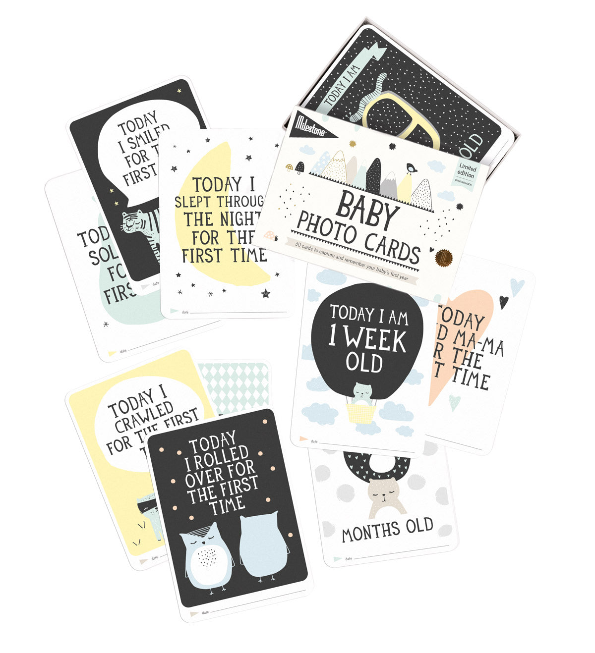 Milestone Baby Photo Cards - Over the Moon