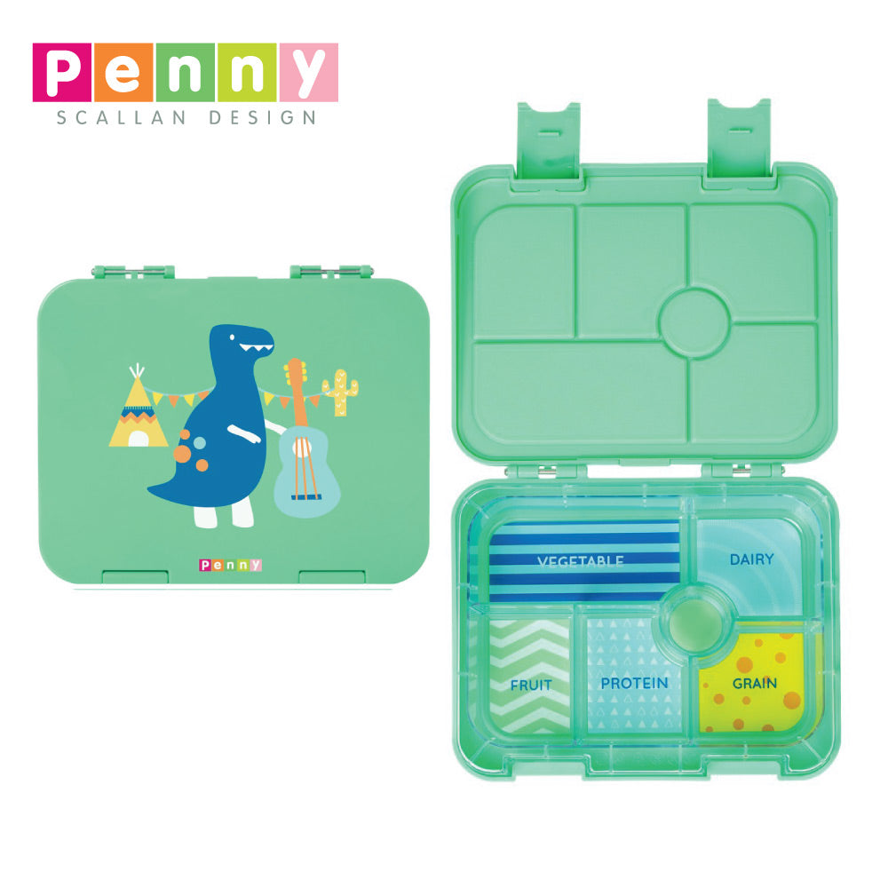 Penny Scallan Design 6-Compartment Large Bento Box - Dino Rock