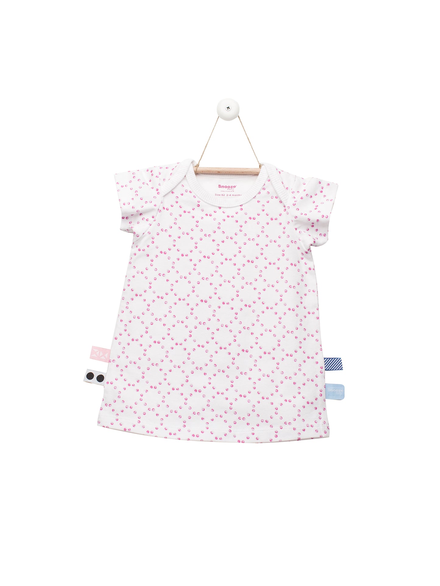 Snoozebaby Dress - Stamped Dot Funky Pink