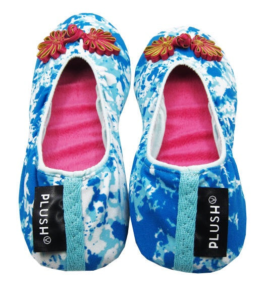 The Plush Shop Handmade Indoor Slippers - Marble Blue