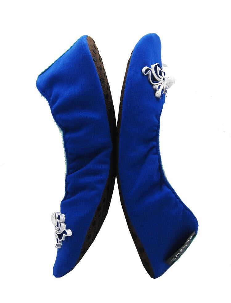 The Plush Shop Handmade Indoor Slippers - Unique Blue