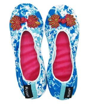 The Plush Shop Handmade Indoor Slippers - Marble Blue
