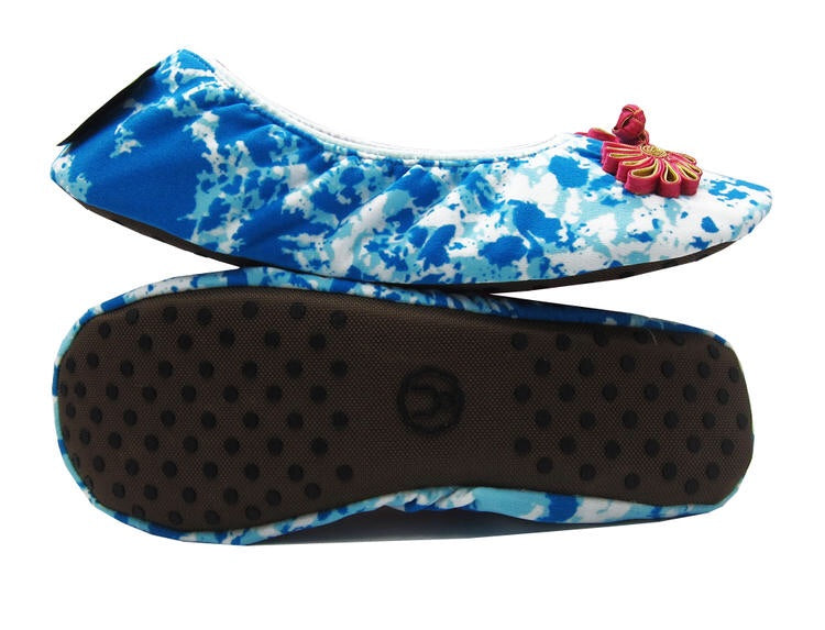 The Plush Shop Handmade Indoor Slippers - Marble Blue