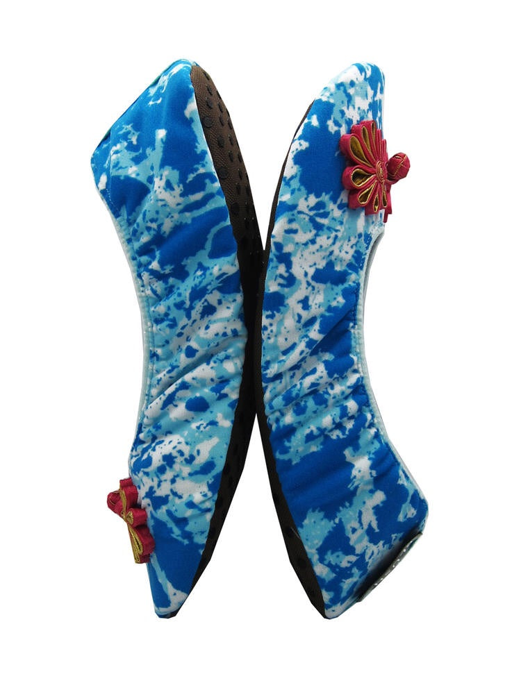 The Plush Shop Handmade Indoor Slippers - Marble Blue