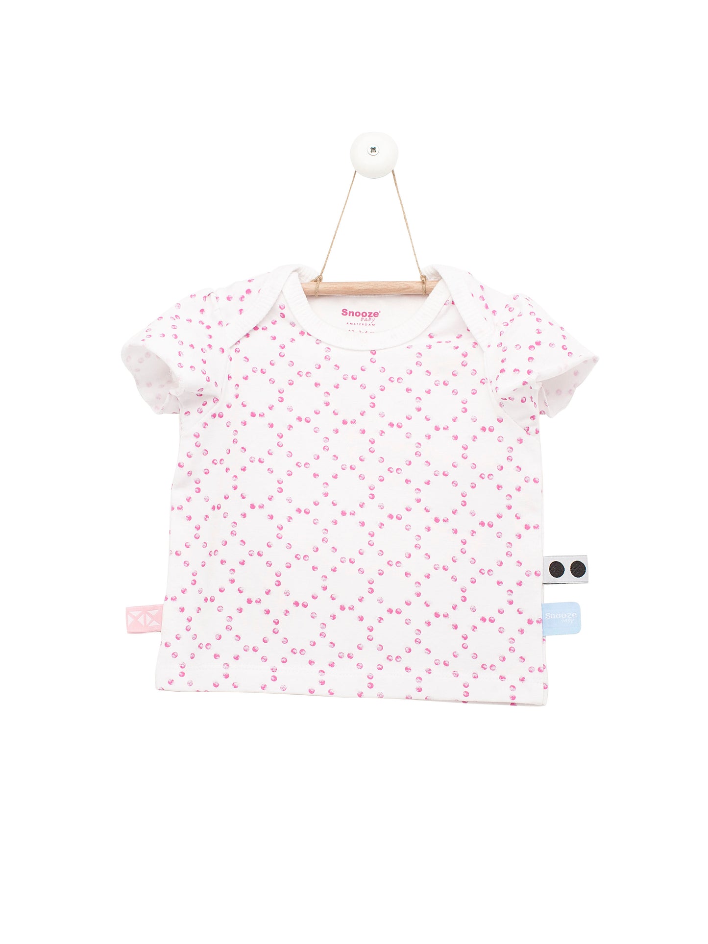 Snoozebaby Tshirt SS - Stamped Dot Funky Pink