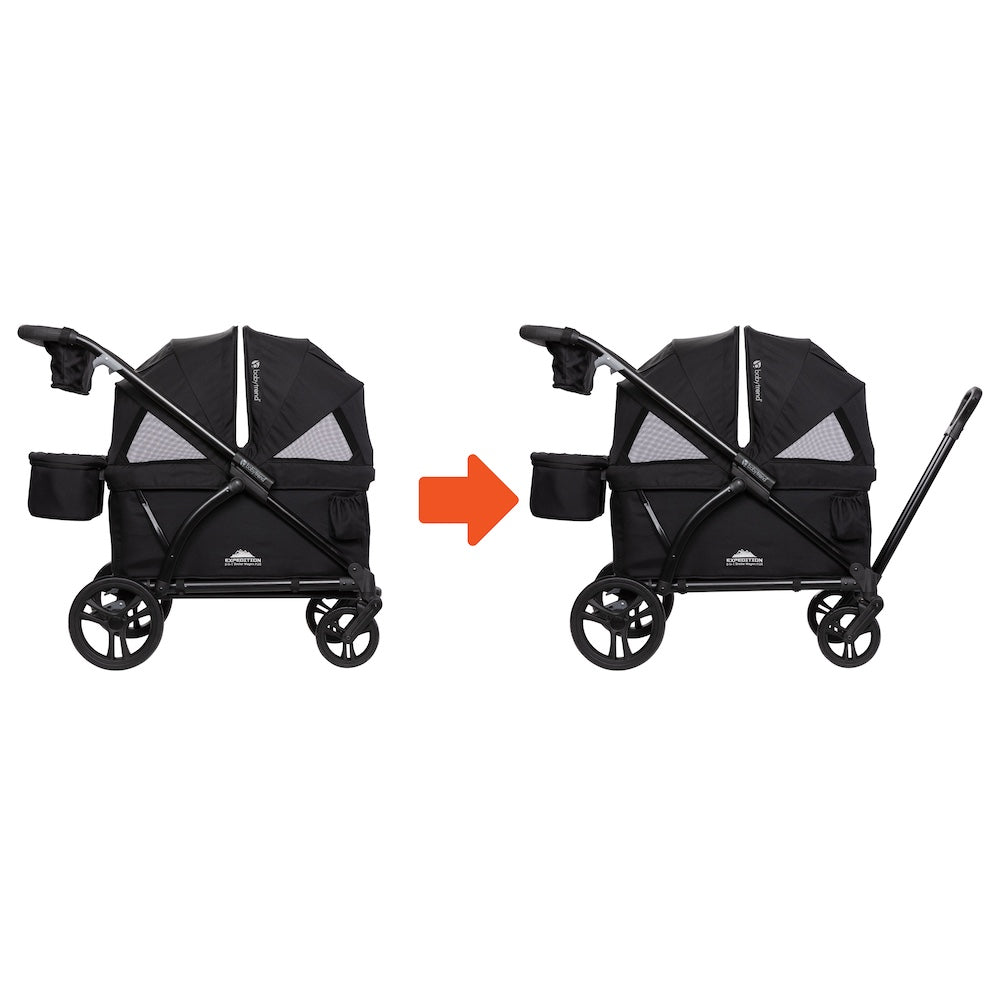 Baby Trend Expedition 2-in-1 Stroller Wagon Plus- Ultra Black