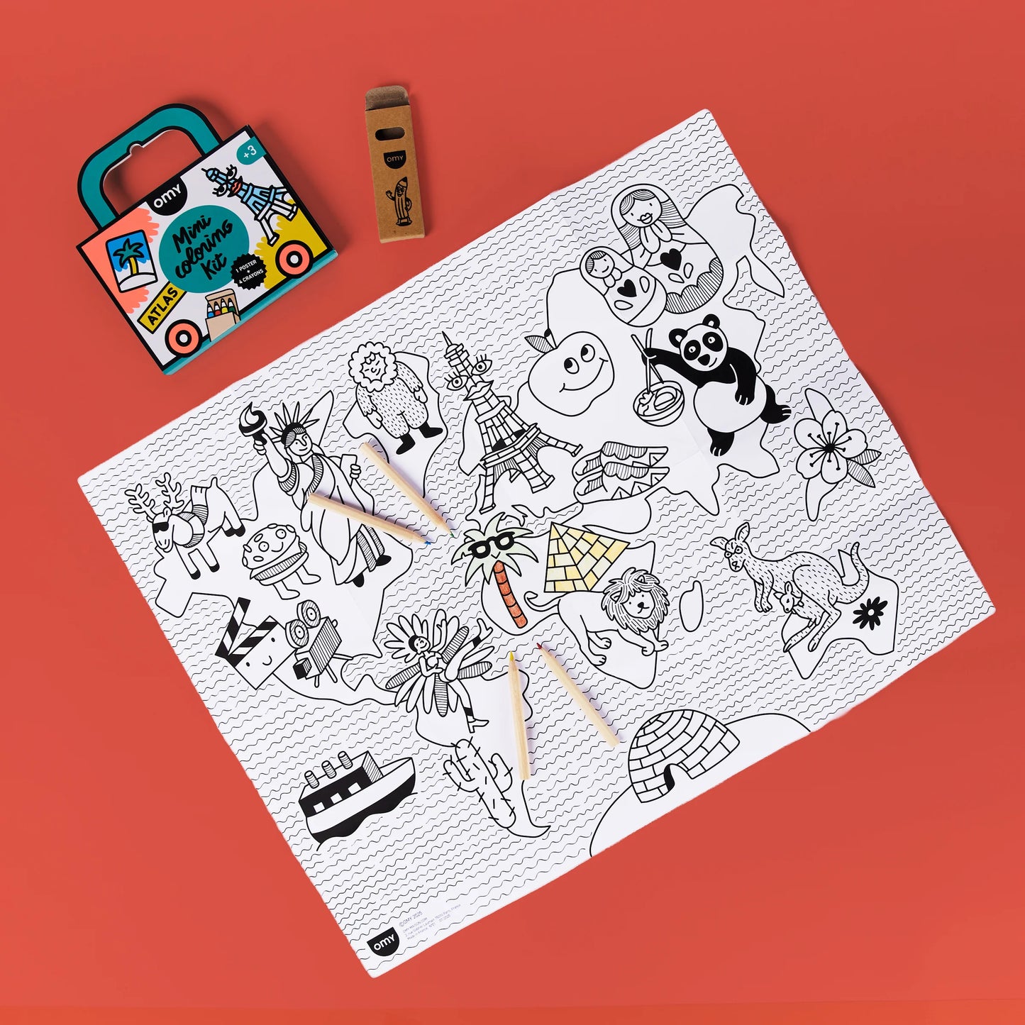 OMY Mini Pocket Colouring Kit - Atlas