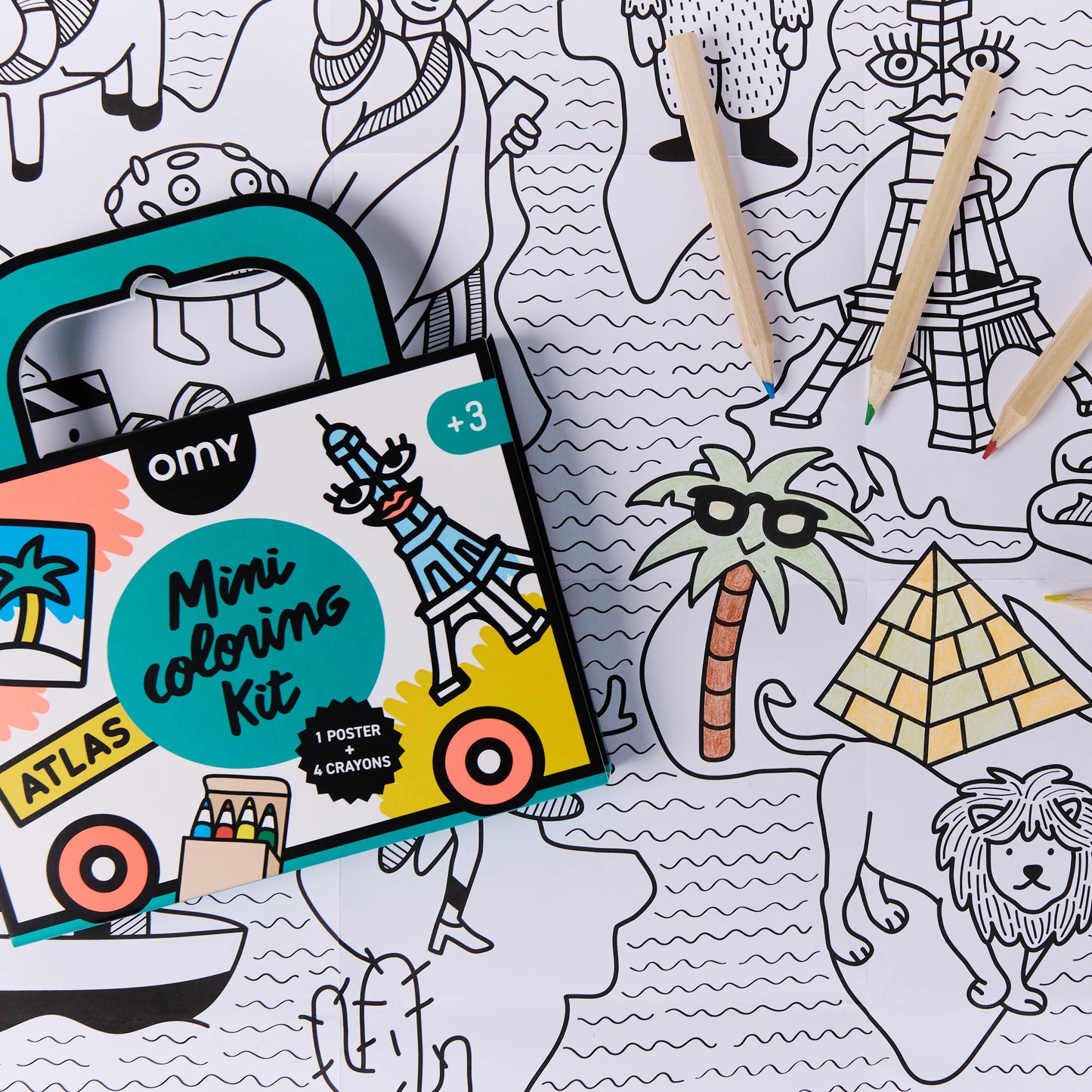OMY Mini Pocket Colouring Kit - Atlas