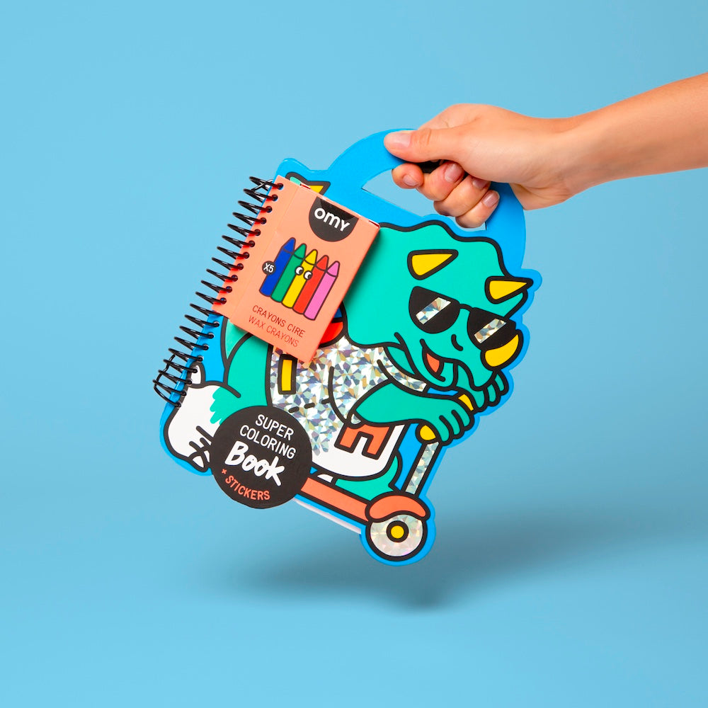 OMY Super Colouring & Stickers Book - Dino