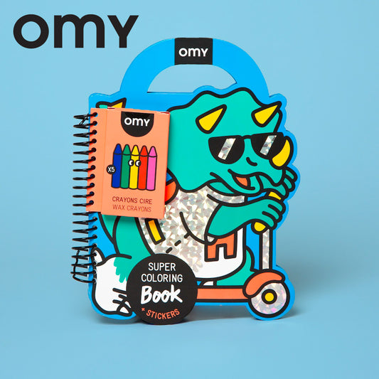 OMY Super Colouring & Stickers Book - Dino