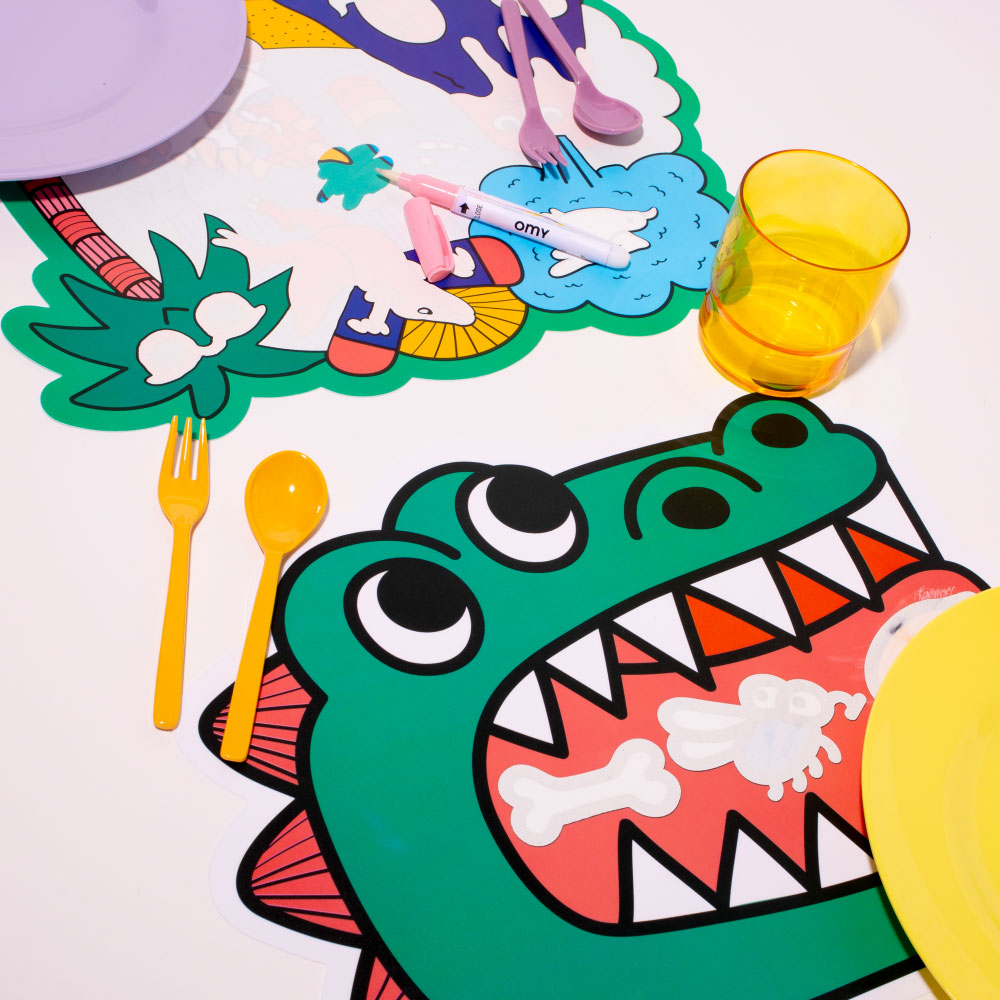 OMY Magic Water Colouring Placemats - Dino