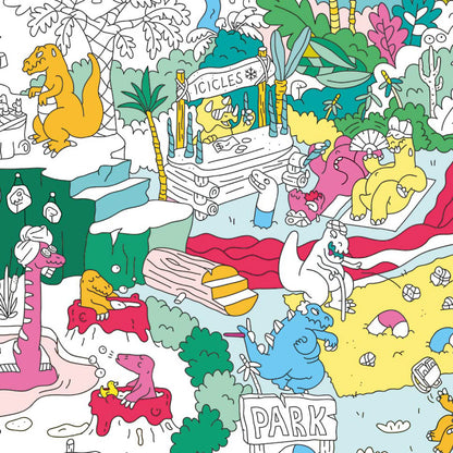 OMY Giant Coloring Poster - Dinos (100 x 70cm)