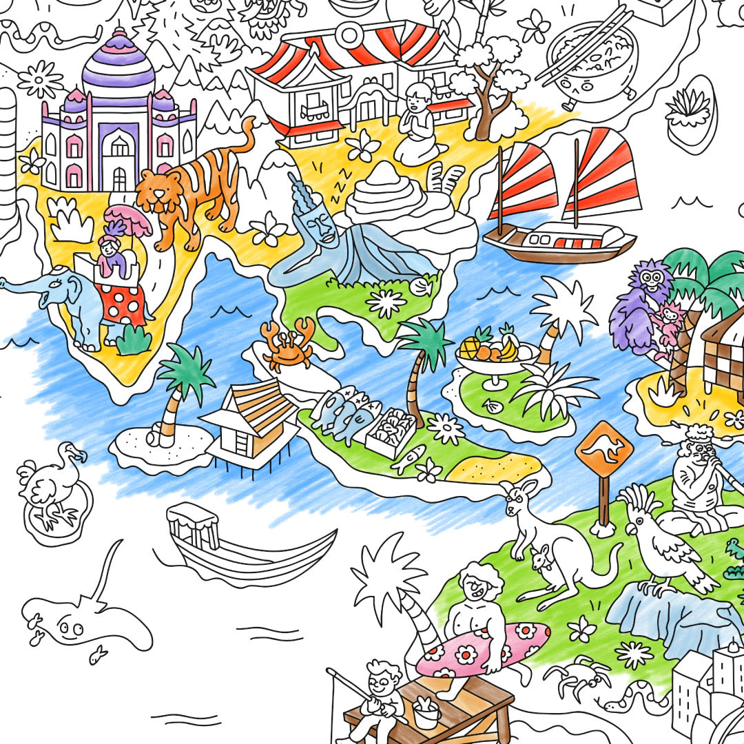 OMY Giant Coloring Poster - Atlas (100 x 70cm)