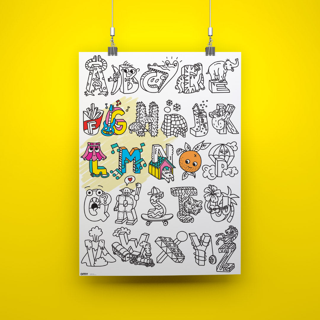 OMY Giant Coloring Poster - ABC (100 x 70cm)