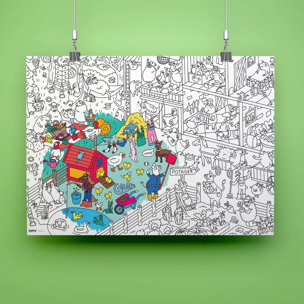 OMY Giant Colouring Poster - Crazy Farm