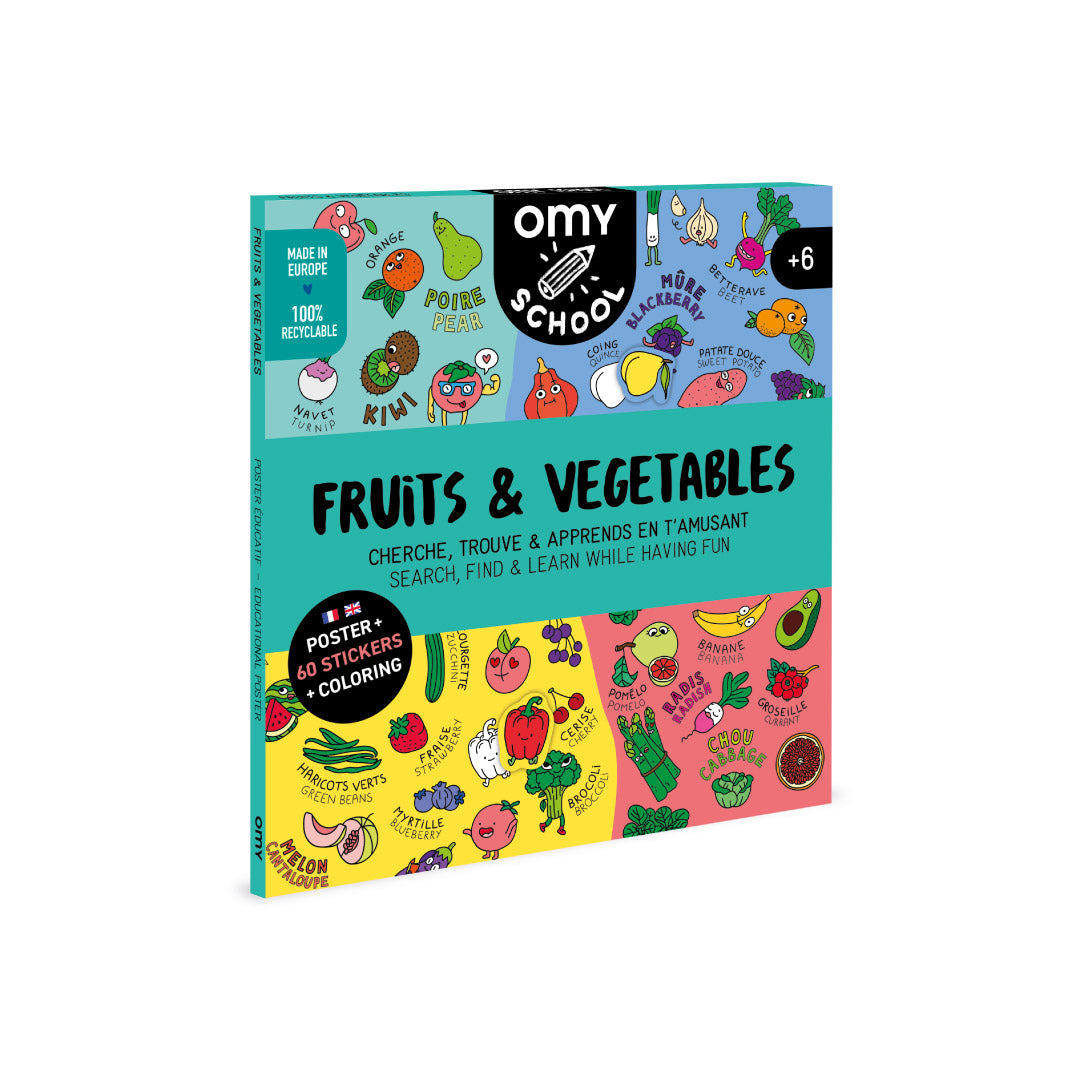 OMY School Posters - Fruits & Vegetables (68 x 48cm)