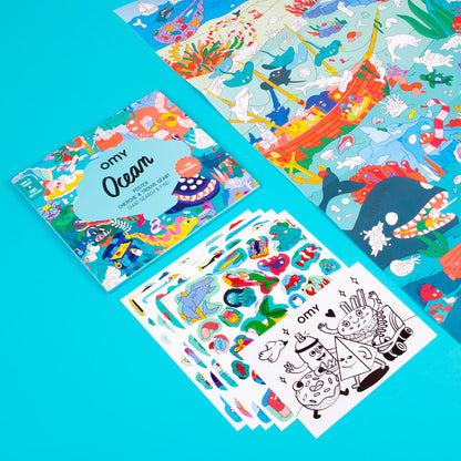 OMY Giant Poster & Stickers - Oceans (100 x 70cm)