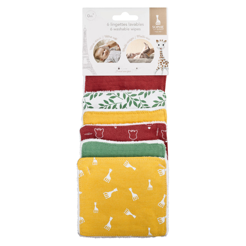 Sophie la girafe Set of 6 Reusable Baby Wipes