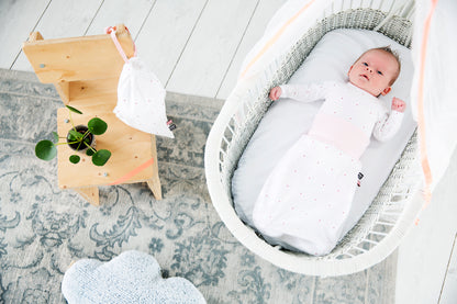 Snoozebaby - Newborn Cocoon Sets (Including Hat + Bag) - Dots Light Pink