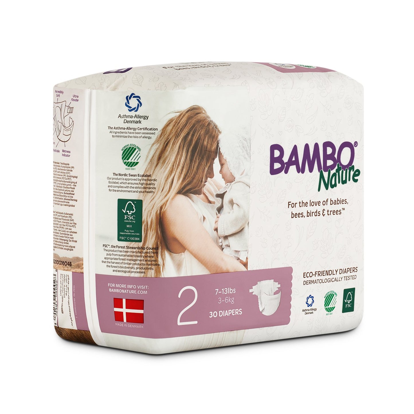 Bambo Nature Baby Diaper [Size 2 / 3-6kg] 30/pack, 6-packs