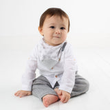 Muslin Neckerchew Teething Bib - Silver Stars