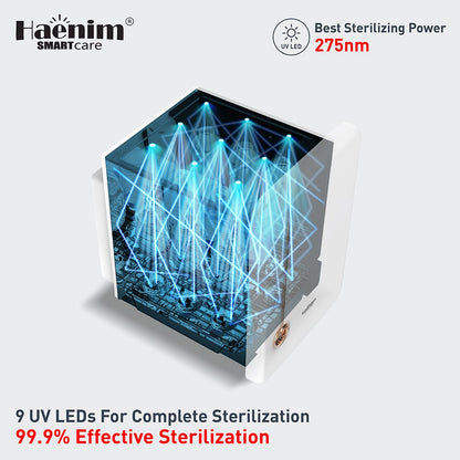 Haenim 4G+ Smart Classic UVC-LED Sterilizer - White Metal