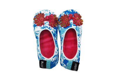 The Plush Shop Handmade Indoor Slippers - Marble Blue